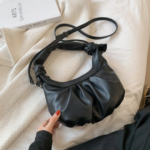 Soft PU Leather Crossbody Bag For Women Solid Shoulder Purses Handbags