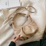 Soft PU Leather Crossbody Bag For Women Solid Shoulder Purses Handbags