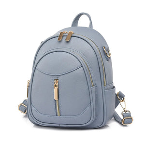 Soft PU Leather Women Backpack Large Capacity Multifunction Female Shoulder Bag