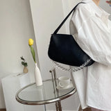 Women Pillow Underarm Bag Beaded Chain Shoulder Bags