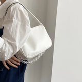 Women Pillow Underarm Bag Beaded Chain Shoulder Bags