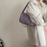 Women Pillow Underarm Bag Beaded Chain Shoulder Bags