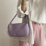 Women Pillow Underarm Bag Beaded Chain Shoulder Bags