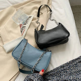 PU Leather Purple Underarm Bag Solid Handbags Girls Small Shoulder Bags
