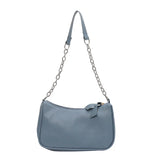 Soft PU Leather Women Purple Underarm Bag Retro Solid Ladies Handbags