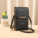 Women's PU Leather Touch Screen Cell Phone Purse Crossbody Bag