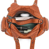 Soft PU Leather Stitching Shoulder Bag European Retro Bag Famous Handbag