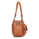 Soft PU Leather Stitching Shoulder Bag European Retro Bag Famous Handbag