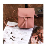 Large Capacity Soft PU Shoulder Bag with Tassels Zippers and Flap Lock
