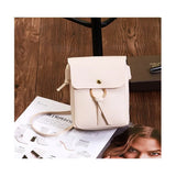 Large Capacity Soft PU Shoulder Bag with Tassels Zippers and Flap Lock