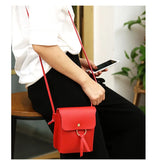 Large Capacity Soft PU Shoulder Bag with Tassels Zippers and Flap Lock