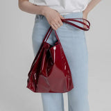 Soft Patent Leather Women Shoulder Bags Large Capacity Retro Ladies Shopping Bag