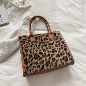 Soft Plush Faux Fur Handbag for Ladies