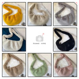 Soft Plush Crossbody Hobos Bag Women Shoulder Faux Fur Messenger Lady Tote