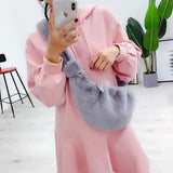 Soft Plush Crossbody Hobos Bag Women Shoulder Faux Fur Messenger Lady Tote