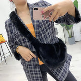 Soft Plush Crossbody Hobos Bag Women Shoulder Faux Fur Messenger Lady Tote