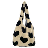 Plush Shoulder Bag Love Heart Fluffy Book Bags