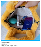 Soft Plush Smiley Shoulder Bag Faux Fur Ladies Winter Messenger Bags