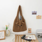 Plush Tote Bag Women Cartoon Lamb Wool Shoulder Bags Shopping Bag Handbags