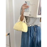 Soft Plush Shoulder Bag Winter Clutch Purse Handbag Solid Female Tote Bags