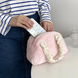 Soft Plush Shoulder Bag Winter Clutch Purse Handbag Solid Female Tote Bags