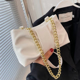 Soft Pu Leather Bow Chain Shoulder Bag Elegant Crossbody Bags For Travel