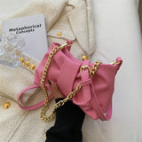 Soft Pu Leather Bow Chain Shoulder Bag Elegant Crossbody Bags For Travel