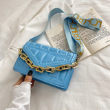 Green Clutch Tote Bag Soft Pu Leather Chain Shoulder Bag