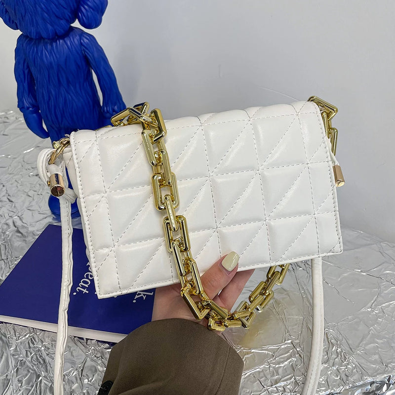 Soft Pu Leather Chain Shoulder Bag Green Clutch Tote Bags for Women