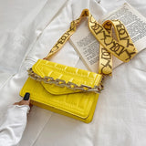 Green Clutch Tote Bag Soft Pu Leather Chain Shoulder Bag