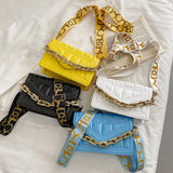 Green Clutch Tote Bag Soft Pu Leather Chain Shoulder Bag