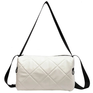 Barrel-shaped Leather Messenger Bag Men's Cross Sling Bag