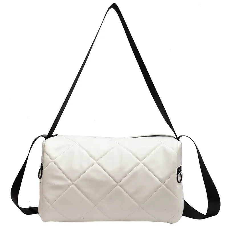 Barrel-shaped Leather Messenger Bag Men's Cross Sling Bag