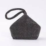 Silver Rhinestones Evening Bags Zipper Mini Clutch