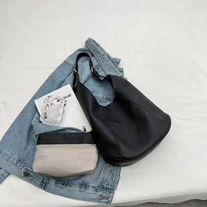 Vintage PU Leather Shoulder Bag for Women Hobo Handbag