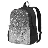 Silver Gray Glitter Backpacks Men Women Travel Bag