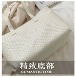 Soft Weave Handbag Women Large Capacity Handbags High Woven Shoulder Bag