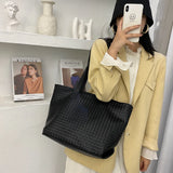 Soft Weave Handbag Women Large Capacity Handbags High Woven Shoulder Bag