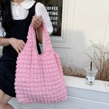 Plush Plaid Pattern Shoulder Bag for Women