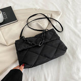 Women's Rhombus Shoulder Tote Bag Large Capacity Handbag