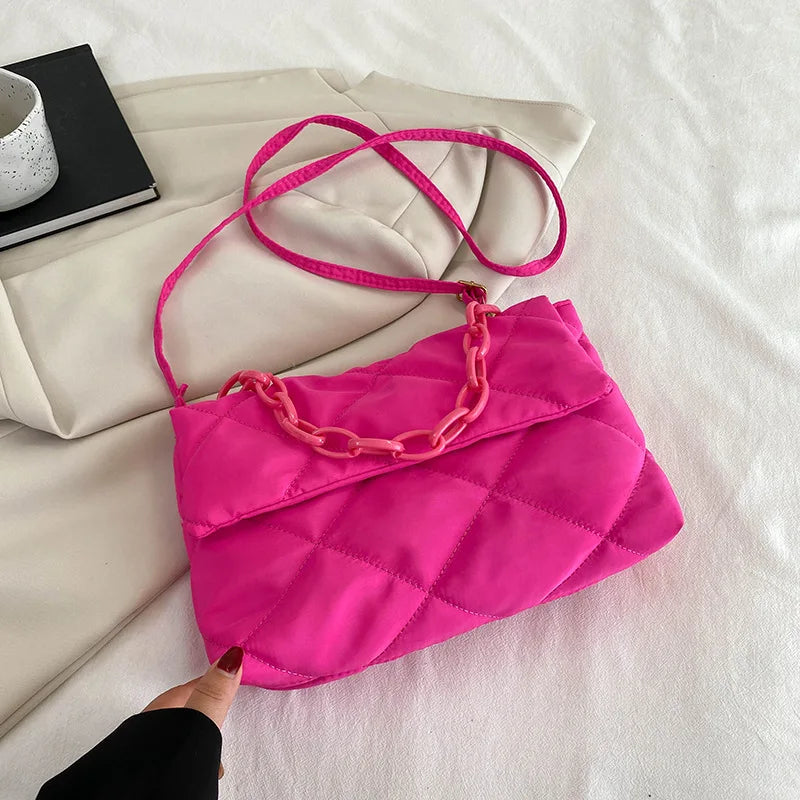 Women's Rhombus Shoulder Tote Bag Large Capacity Handbag