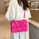 Women's Rhombus Shoulder Tote Bag Large Capacity Handbag