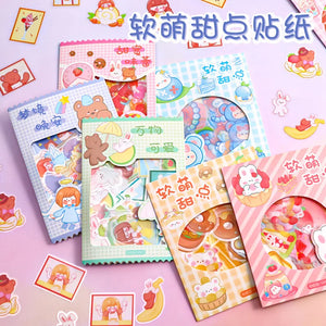 Girl Heart Decoration Stickers, Small Stickers for Soft Bags