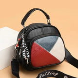 Soft Leather Backpack Splicing Large Capacity Cross-body Bag