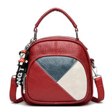Soft Leather Backpack Splicing Large Capacity Cross-body Bag