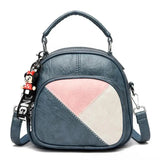 Soft Leather Backpack Splicing Large Capacity Cross-body Bag