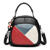 Soft Leather Backpack Splicing Large Capacity Cross-body Bag