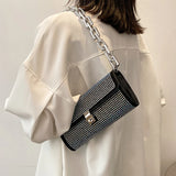 Soft Leather Bungee Bag Diamond Diagonal One-Shoulder Mobile Phone Handbag