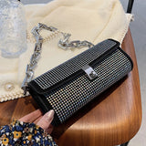 Soft Leather Bungee Bag Diamond Diagonal One-Shoulder Mobile Phone Handbag