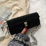 Soft Leather Bungee Bag Diamond Diagonal One-Shoulder Mobile Phone Handbag